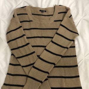 Taupe and black striped sweater